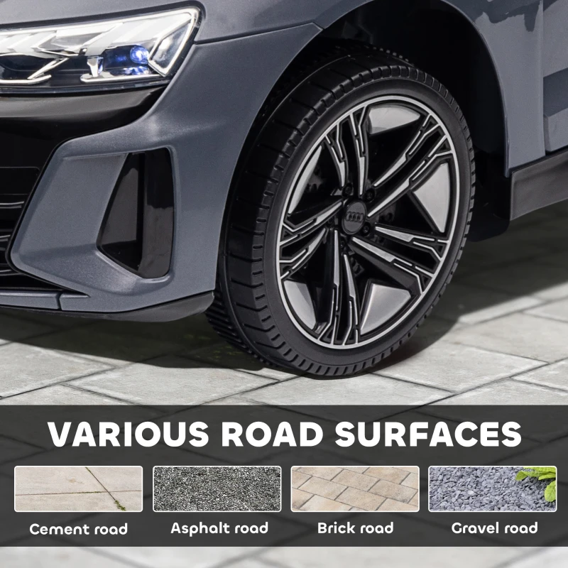 Aosom 12V Licensed Audi RS E-tron GT Kids Ride on Car with Remote Control, Suspension, Horn, Music, Lights, Gray