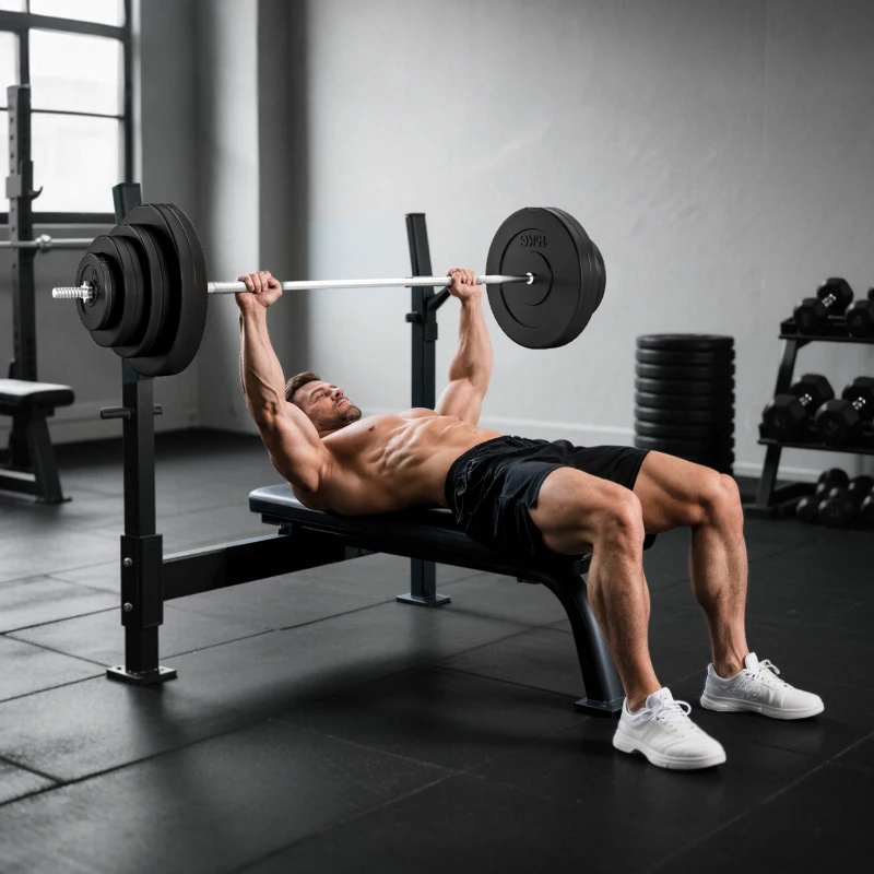 Soozier 154 lbs Barbell Weight Set, Adjustable Weights for Home Gym with 67" Barbell Bar, Strength Training Equipment