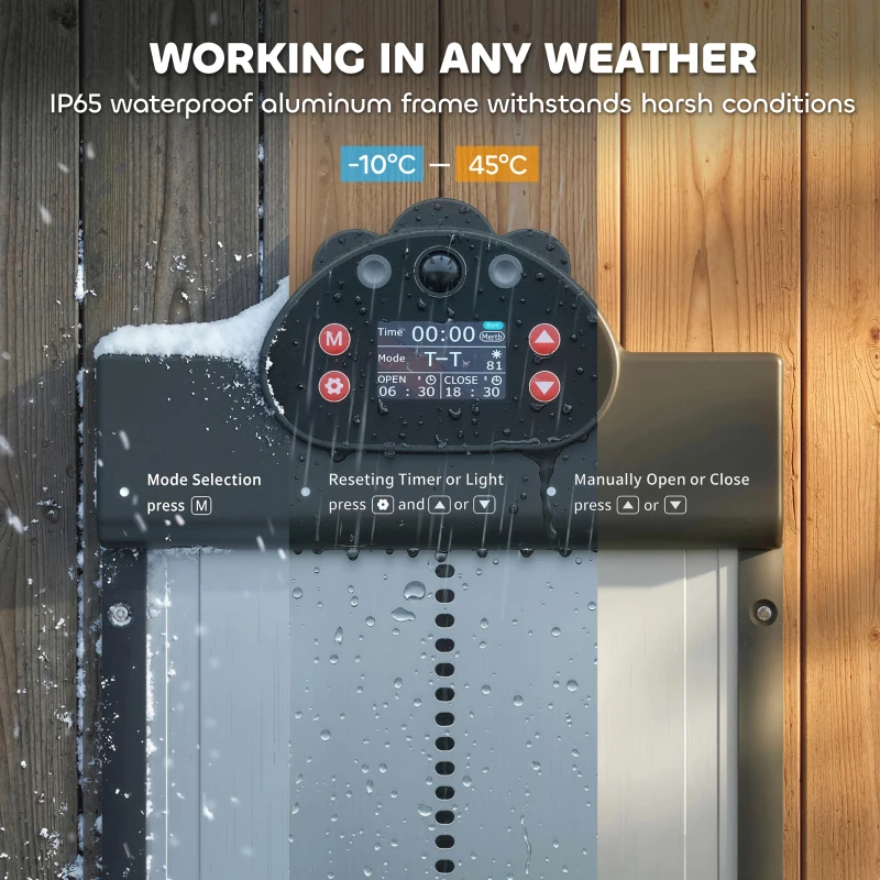 PawHut 2K HD AI Camera Automatic Chicken Coop Door with APP Remote Control, WiFi Solar Powered with 5200 mAh Large Battery