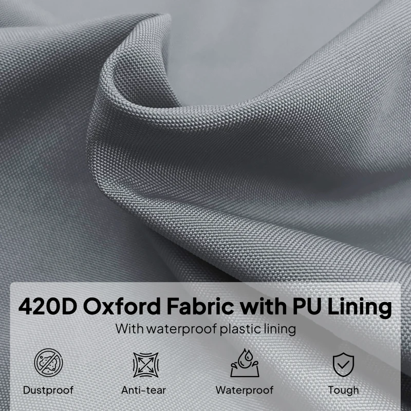 Outsunny Parasol Cover, Patio Cantilever Cover, Banana Umbrella Cover with Zipper, Grey