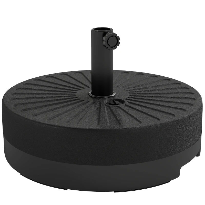 Outsunny Fillable Umbrella Base, 20 inch Water Sand Filled Umbrella Stand, Fit 1.5"/1.9" Umbrella Pole