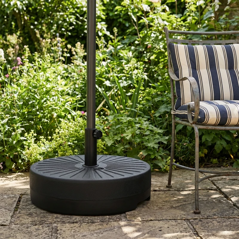 Outsunny Fillable Umbrella Base, 20 inch Water Sand Filled Umbrella Stand, Fit 1.5"/1.9" Umbrella Pole