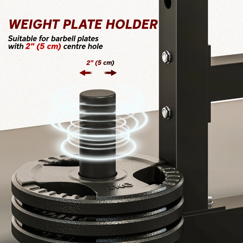 Soozier Adjustable Squat Rack, 660 lbs Multi-Function Barbell Rack for Weight Lifting and Home Gym Strength Training, Black