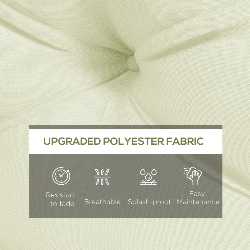 Outsunny 2 Seater 5" Thick Outdoor Seat Cushions with Back Cushion for Pallet, Loveseat Outdoor Furniture Cushions, Cream White