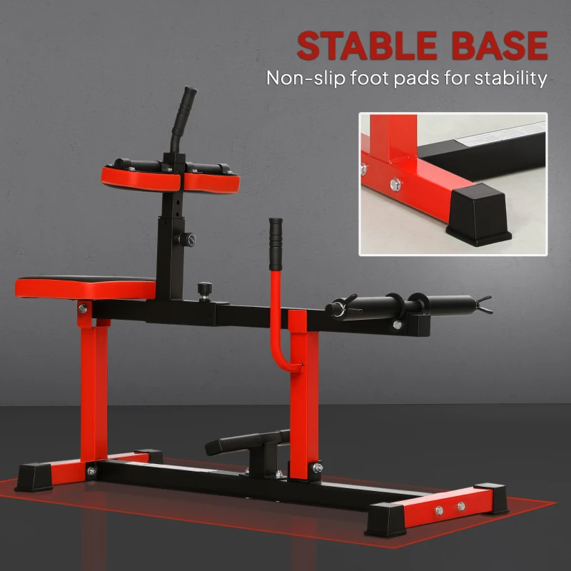 Soozier Adjustable Steel Seated Calf Raise Exercise Strength Training Gym Equipment, Red