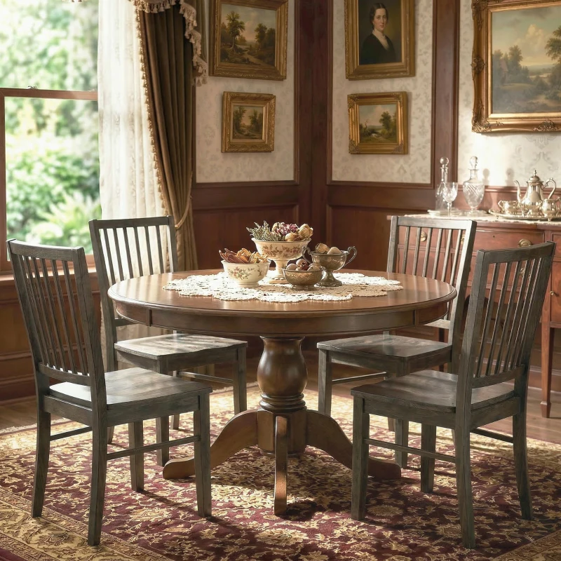 HOMCOM Dining Chairs Set of 2 Ergonomic Solid Wood, Armless Kitchen Chairs with Rubberwood Legs, Charcoal Gray