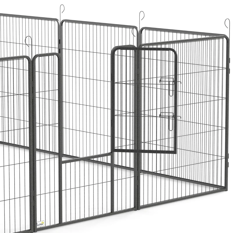 PawHut Dog Pen with Gate, 12 Panels Puppy Playpen, Dog Fence, 39"H