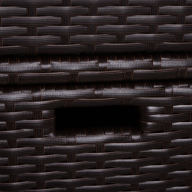 Outsunny Patio PE Rattan Storage Cabinet, Wicker Pool Cabinet Organizer, Outdoor Towel Rack for Pool with 3 Drawers, Brown