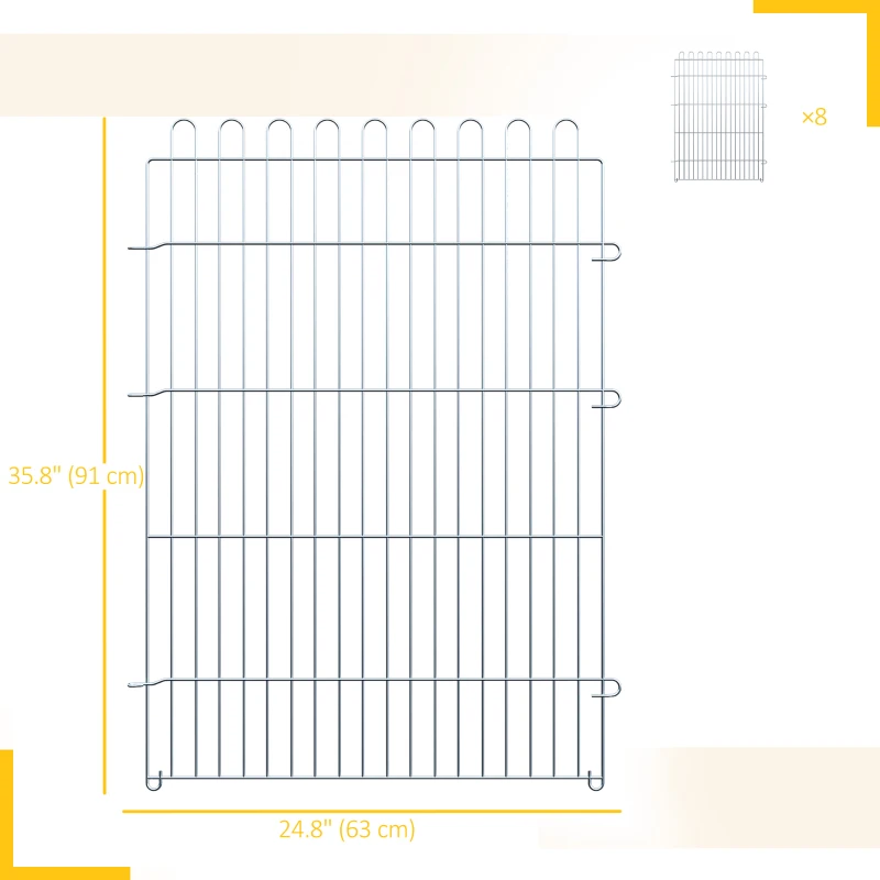 PawHut 36inch 8-Panel Dog Playpen Octagon Pet Exercise Playpen Crate Foldable Dog Cage Pen Puppy Kennel, Black