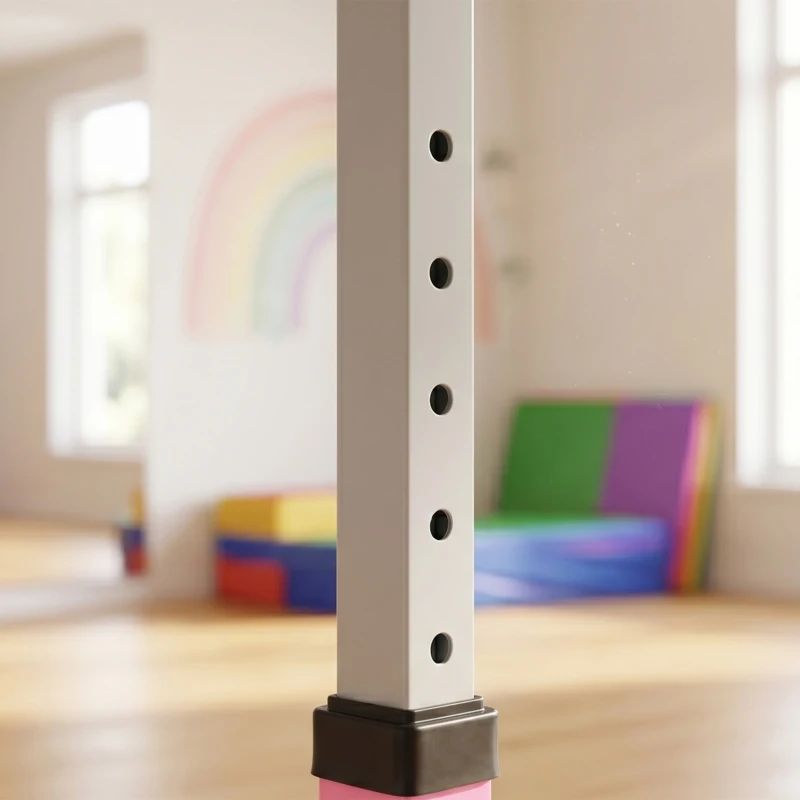Soozier Gymnastics Bar for Kids, Adjustable Height Kip Bar for Home, Pink