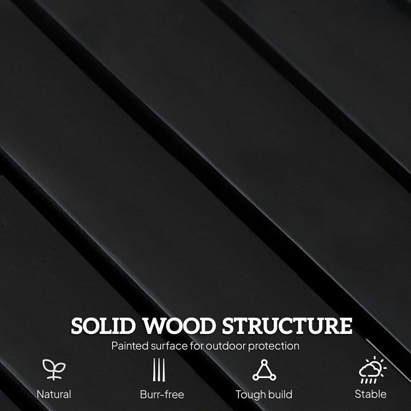 Outsunny Wooden Patio Glider Bench, Wood Log Outdoor Loveseat with High Back and Armrests, Heavy Duty 550lbs Capacity, 2-Seat, Black