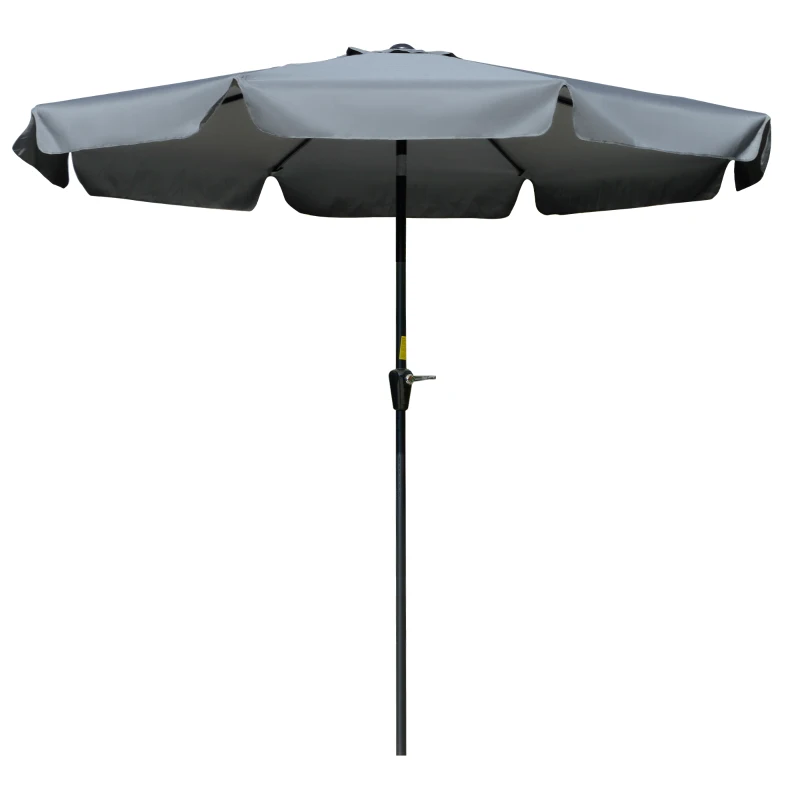 Outsunny 8.5 ft Outdoor Market Table Umbrella, Round Patio Umbrella with Tilt and Crank for Garden, Backyard, Deck, Dark Grey