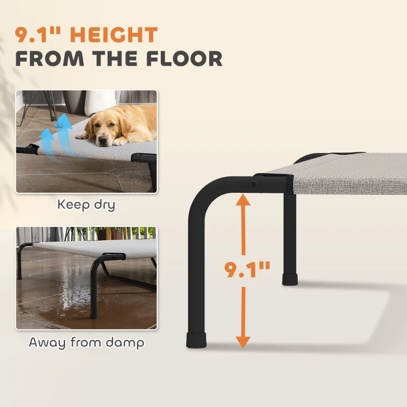 PawHut Elevated Dog Bed for Large Breeds Beige 60"L