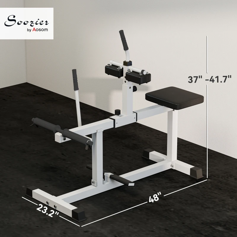 Soozier Adjustable Steel Seated Calf Raise Exercise Strength Training Gym Equipment, White