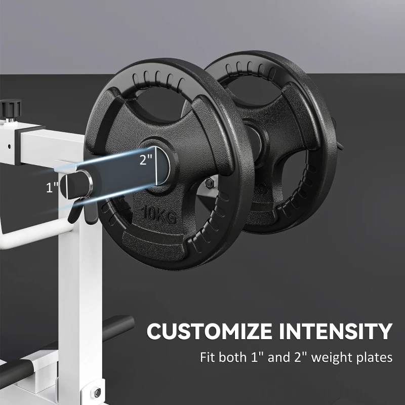 Soozier Adjustable Steel Seated Calf Raise Exercise Strength Training Gym Equipment, White
