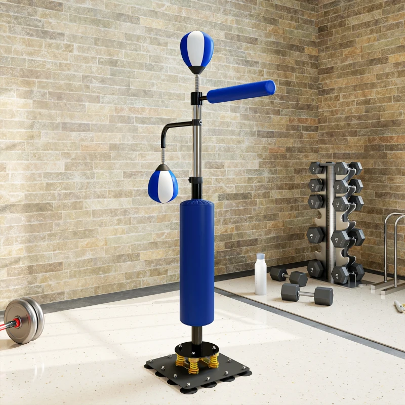Soozier 4.6'-6.7' Speed Bag Boxing Bag Stand, Reflex Bag Boxing Training Equipment, Speed Punching Bag, Blue