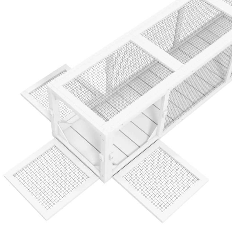 PawHut 79" Long Cat Tunnel, Cat shelter L- Shape with Extendable Design, Cat Enclosure for Indoor/Outdoor Use, White