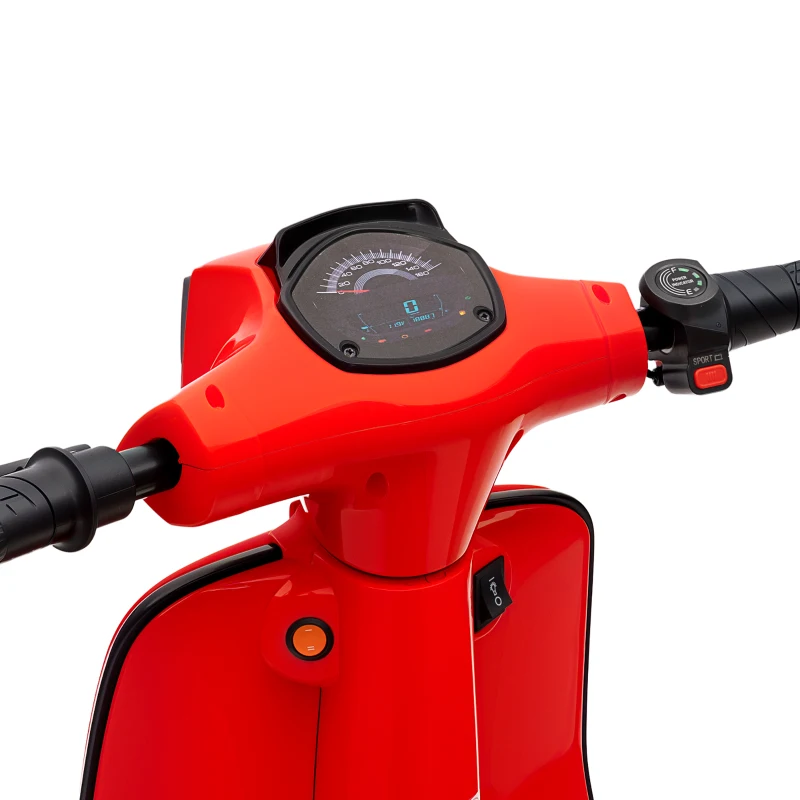 Qaba 24V Kids Motorcycle with 3-Speed, Electric Motorcycle with Rear Suspension and LED Lights for 8-12 Years Old, Red