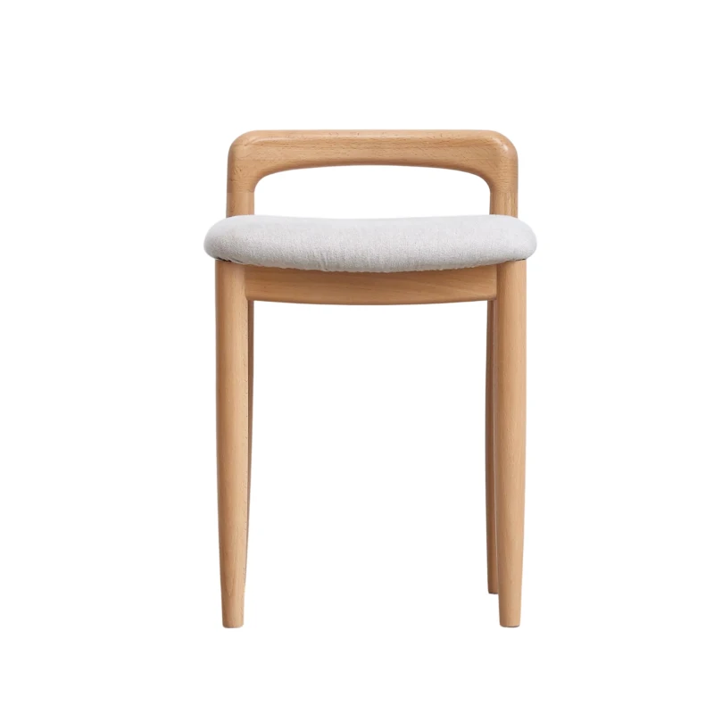 Practical Makeup Stool Bench with Clean-Lined Sturdy Frame, Compact Side Bench for Dining Room, 14″ L x 14.5″ W x 20.5″ H, Natural