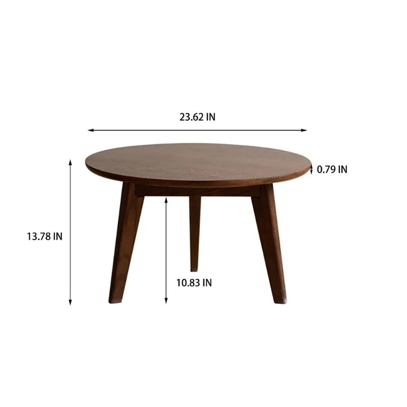 Mid Century Coffee Table with 2-Tier Design & Non-Toxic Finish, Low-Profile Side Table for Living Room, 23.5″ L x 23.5″ W x 13.5″ H, Oak