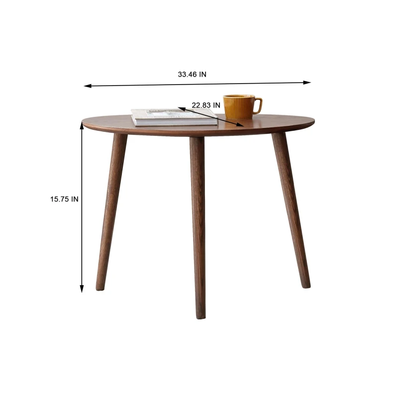 Stable Coffee Table with Mid-Century 2-Tier Staggered Design, Sturdy Center Table for Living Room, 33.5″ L x 23″ W x 15.5″ H, Walnut