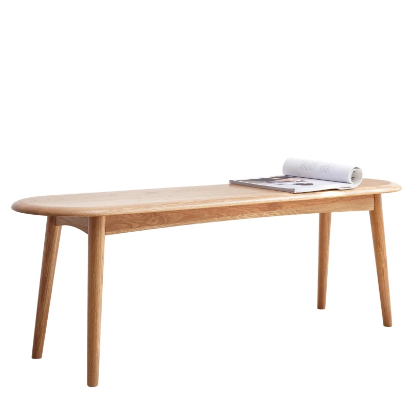 Multifunctional Dining Bench with Metal-Reinforced Construction, Sturdy Wood Bench for Entryway or Kitchen, 39.5″ L x 12″ W x 16″ H, Oak