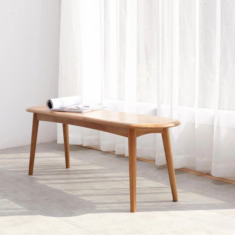 Multifunctional Dining Bench with Metal-Reinforced Construction, Sturdy Wood Bench for Entryway or Kitchen, 39.5″ L x 12″ W x 16″ H, Oak