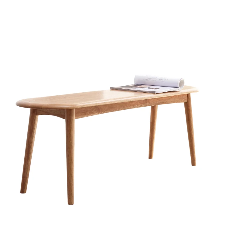 Multifunctional Dining Bench with Metal-Reinforced Construction, Sturdy Wood Bench for Entryway or Kitchen, 47″ L x 12″ W x 16″ H, Oak