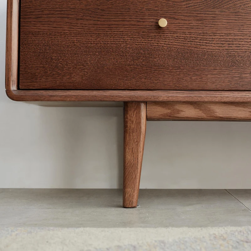 Modern TV Stand with 2 Pull-Out Storage Cabinets, Sturdy TV Cabinet with 5-Leg Stable Support, 78.5″ L x 13.5″ W x 17.5″ H, Walnut
