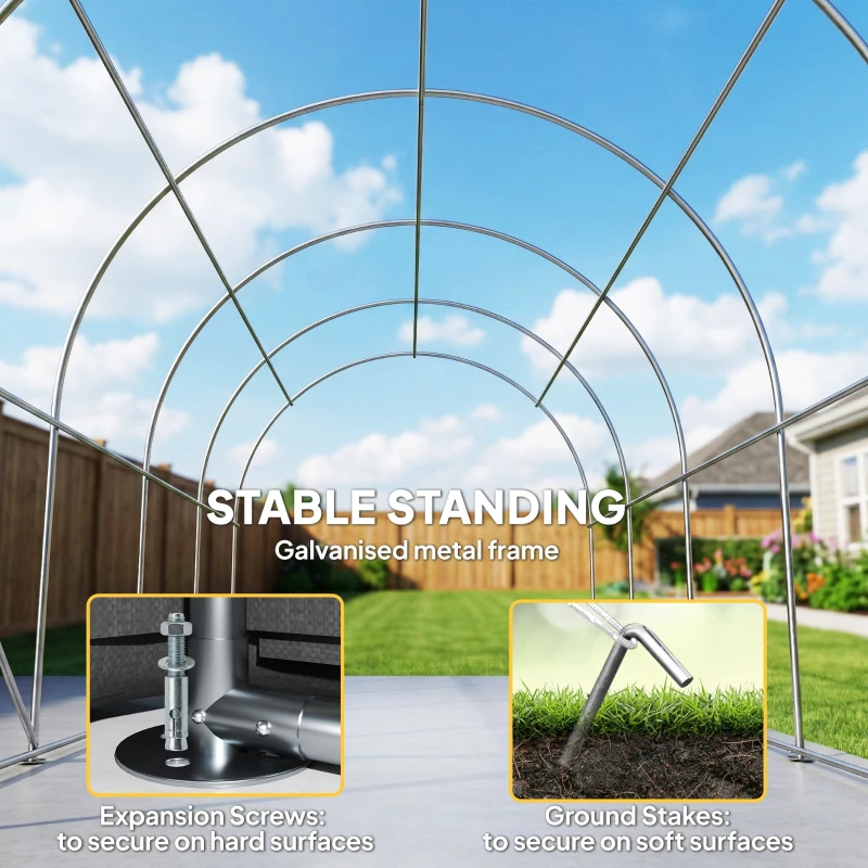 Outsunny 10' x 19' Heavy Duty Carport, Portable Garage Car Canopy Tent Shelter with Reinforced Galvanized Frame, Dark Grey