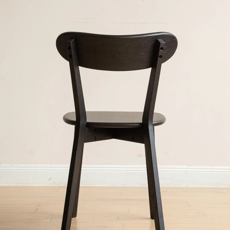 Solid Dining Chair with Ergonomic Curved Back & Removable Cover, Durable Chair with Non-Slip Feet, 18.5″ L x 22″ W x 30.5″ H, Black