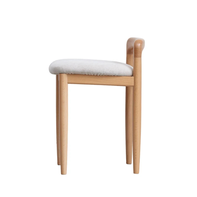 Practical Makeup Stool Bench with Clean-Lined Sturdy Frame, Compact Side Bench for Dining Room, 14″ L x 14.5″ W x 20.5″ H, Natural
