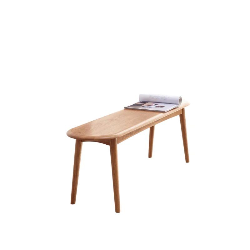 Multifunctional Dining Bench with Metal-Reinforced Construction, Sturdy Wood Bench for Entryway or Kitchen, 39.5″ L x 12″ W x 16″ H, Oak