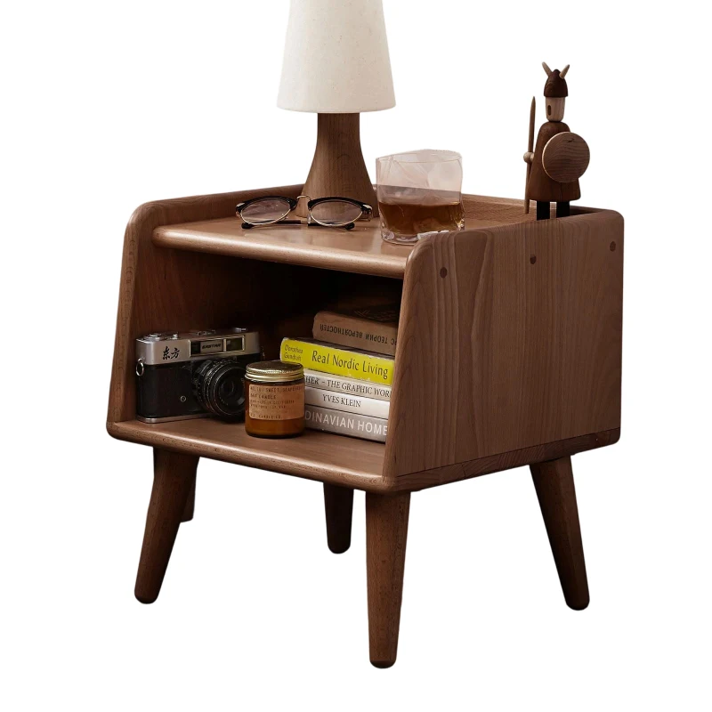 Durable European Beech Nightstand with Hardwax Oil Finish, Compact Storage Cabinet with Raised Edges, 13.5″ L x 15.5″ W x 15.5″ H, Natural