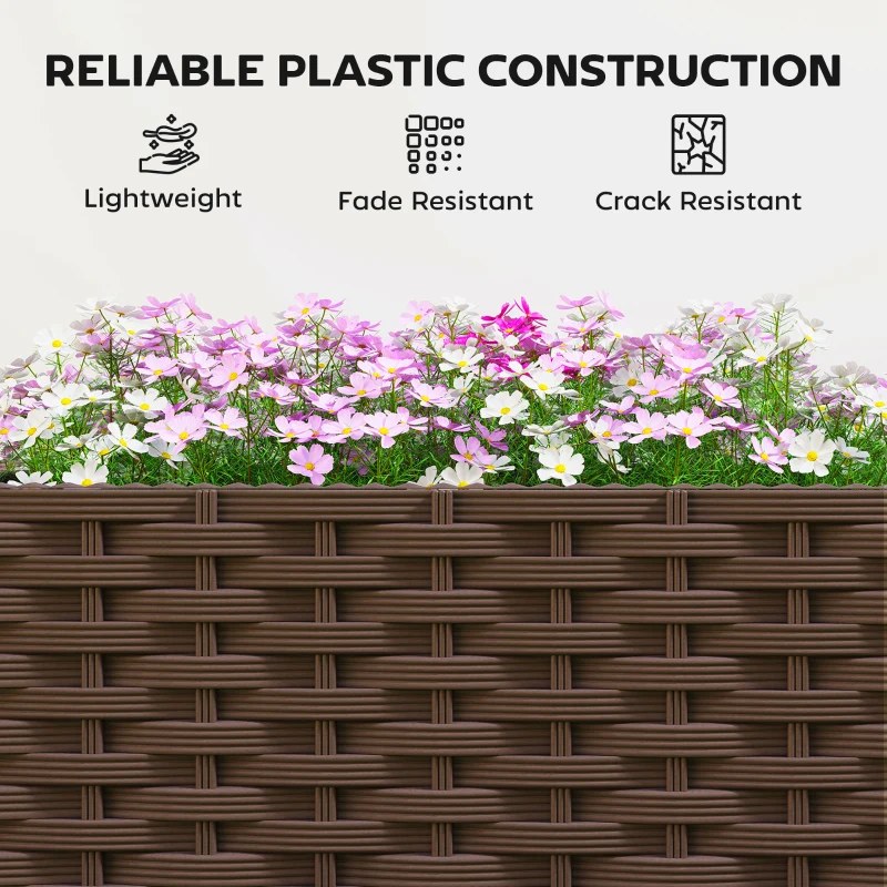Outsunny Raised Garden Bed with Trellis, 46.5" Tomato Cage with Crop Cage, Self Watering Planter Box with Drainage Holes, White
