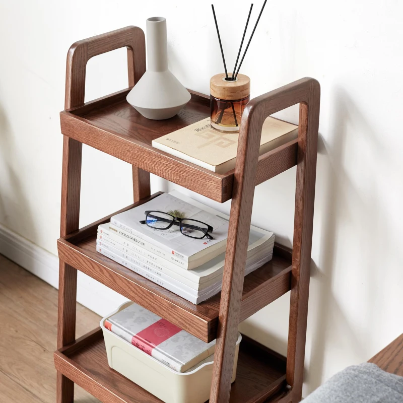 3-Tier Storage Shelf with Ladder-Style Shoe Rack, Waterproof Ladder Shelf with Easy-Clean Finish, 17.5″ L x 12.5″ W x 31.5″ H, Walnut