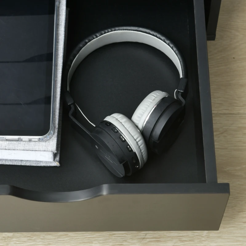 HOMCOM File Cabinet with 5 Drawer Wheels, 15.7" x 15.7" x 26.4", Black