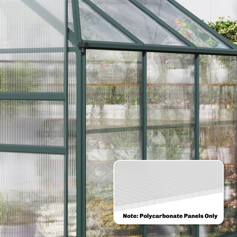 Outsunny Polycarbonate Greenhouse Panels UV Protected Twin-Wall Roof Panels Clear 47.2" x 23.6", 6 Pack
