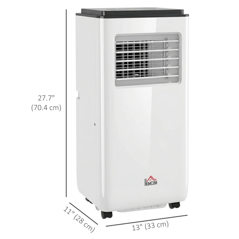 HOMCOM 10,000 BTU Moible Air Conditioner 440 Sq. Ft., Dehumidifier Fan Auto Sleep with 24H Timer On/Off, Window Kit, White