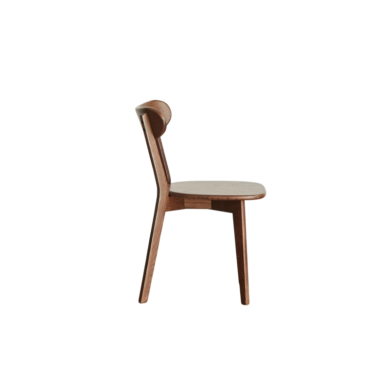 4-Piece Dining Chair Set with Ergonomic Curved Back, Comfortable Side Chair Set with Rounded Edges, 19.5″ L x 18.5″ W x 31.5″ H, Walnut