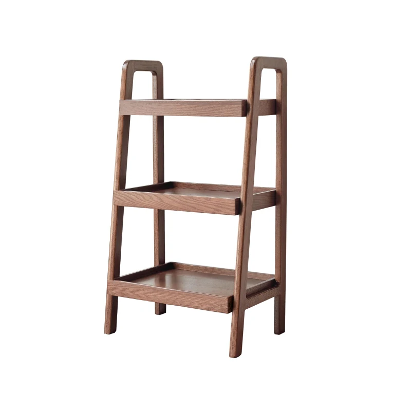 3-Tier Storage Shelf with Ladder-Style Shoe Rack, Waterproof Ladder Shelf with Easy-Clean Finish, 17.5″ L x 12.5″ W x 31.5″ H, Walnut