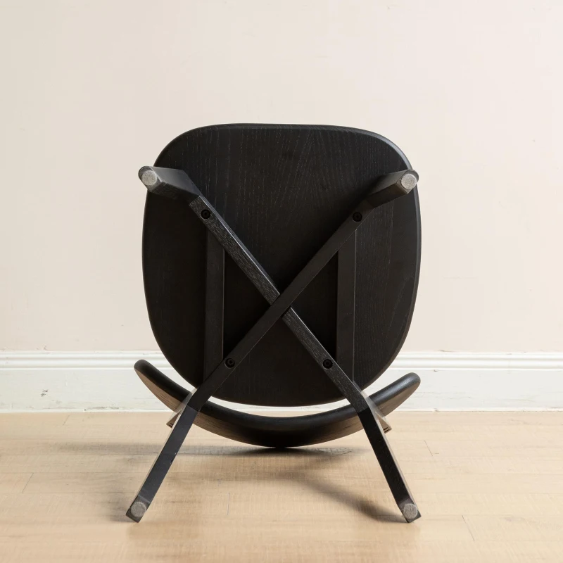 Solid Dining Chair with Ergonomic Curved Back & Removable Cover, Durable Chair with Non-Slip Feet, 18.5″ L x 22″ W x 30.5″ H, Black