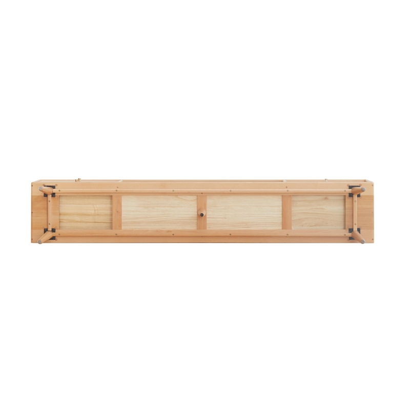 Modern TV Cabinet with High-Quality Glass Doors, Sturdy TV Stand with 2 Pull-Out Drawers, 71″ L x 12.5″ W x 16.5″ H, Natural Wood