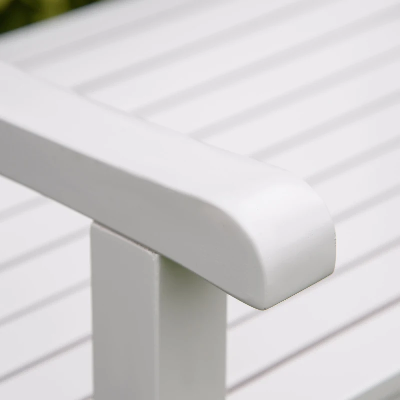 Outsunny 2-Seater Wooden Garden Bench, 4FT Outdoor Patio Loveseat with Unique X-Shape Back for Yard, Lawn, Porch, White