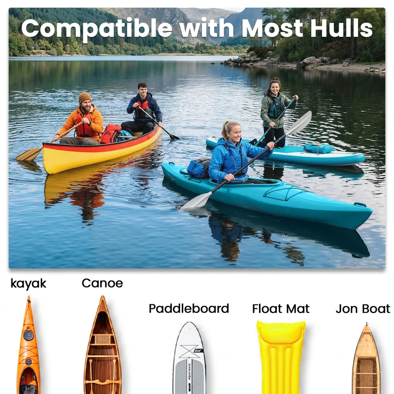 Soozier Kayak Cart, Foldable Canoe Trolley Cart with 10'' Solid Tires, Nonslip Support Foot & Tie-Down Straps, for Kayaks Canoes Paddleboards Float Mats Boats, Aluminum Frame