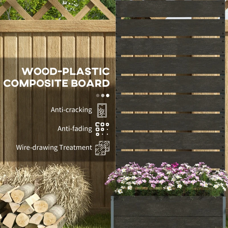 Outsunny Trellis Planter for Climbing Plants, Raised Garden Bed with Trellis, Planter Box for Outdoor, 28.25" x 15" x 59", Black