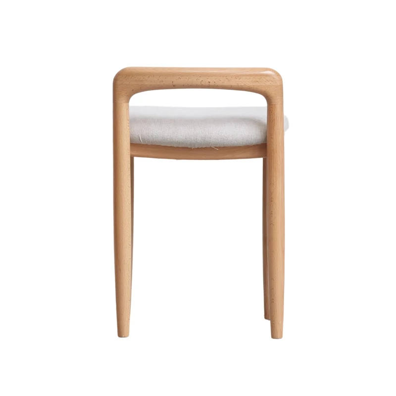 Practical Makeup Stool Bench with Clean-Lined Sturdy Frame, Compact Side Bench for Dining Room, 14″ L x 14.5″ W x 20.5″ H, Natural