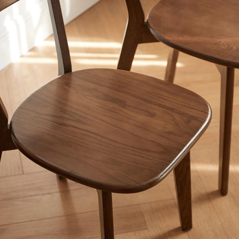 Set of 2 Dining Chairs with Curved Ergonomic Back, Comfortable Side Chairs with Wide Seat, 19.5″ L x 18.5″ W x 31.5″ H, Walnut