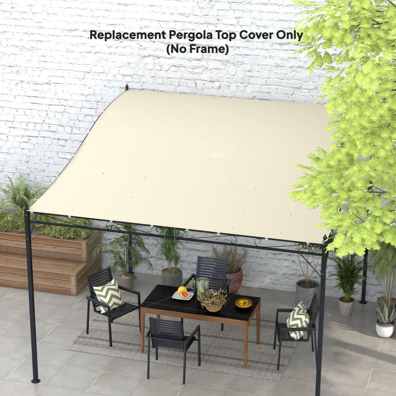 Pergola Canopy Replacement, Pergola Shade Cover for 10' x 10' Pergola (Outsunny 84C-038 Series), Beige