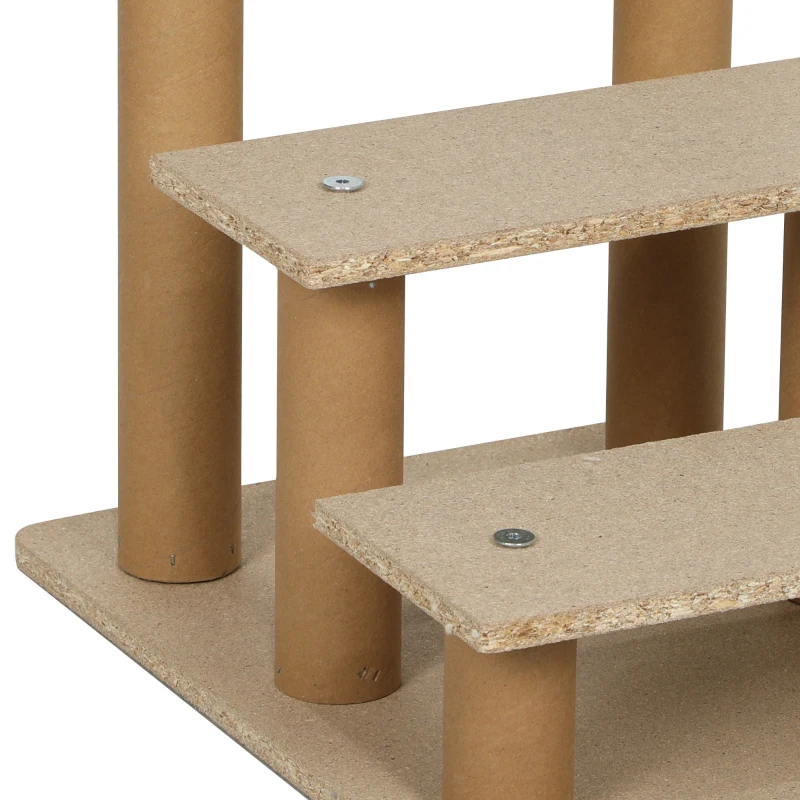 PawHut 3-Step Dog Ramp for Sofa, Bed, and Couch, with Removable Cover, Light Grey